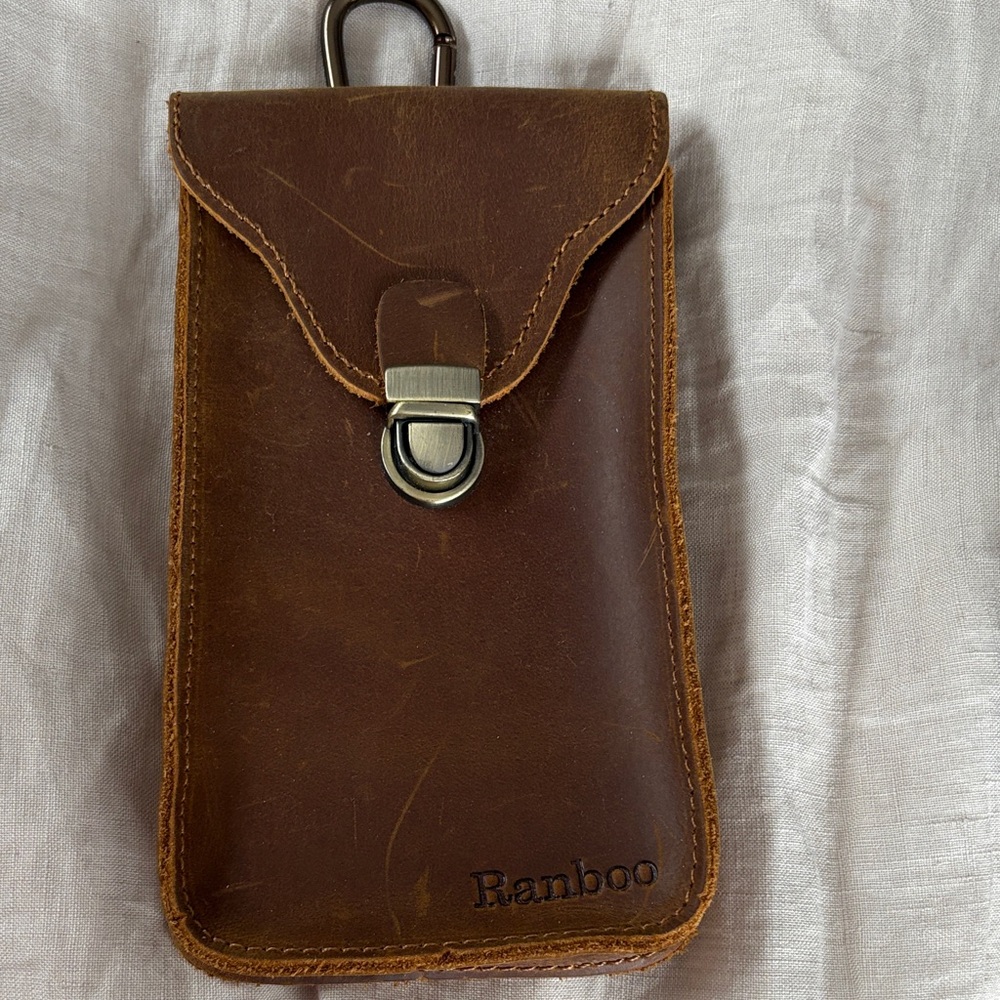 Brown Leather Phone Pouch